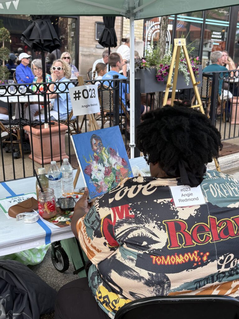 Angie Redmond paints at LeReve